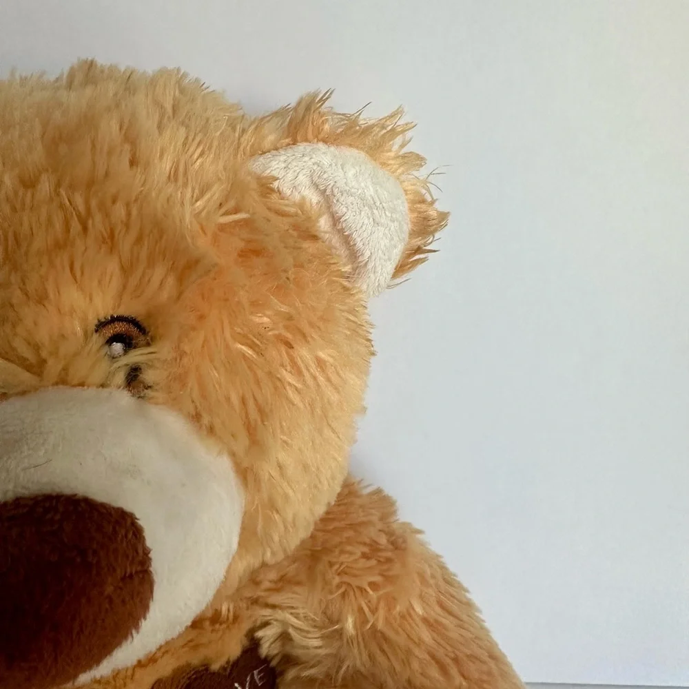 Calplush 2015 Tan Brown Teddy Bear Plush Love Heart Bow Cuddly Stuffed Animal